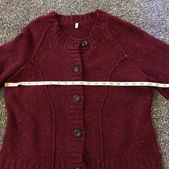 Burgundy sweater | button front - Picture 5 of 8